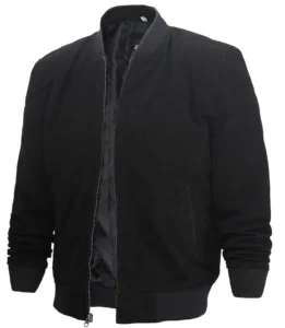 Adamsville Men's Black Suede Bomber Jacket